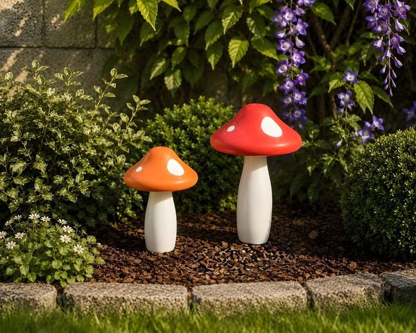 Mushroom Garden Ornaments — handmade 3D printed garden