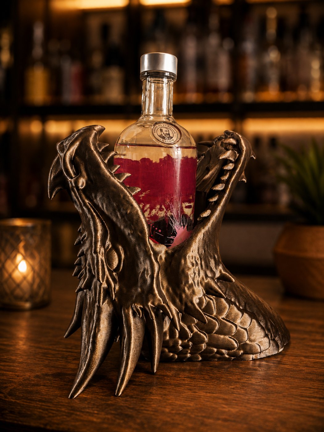 Dragon Bottle Holder — handmade 3D printed wine bottle holders